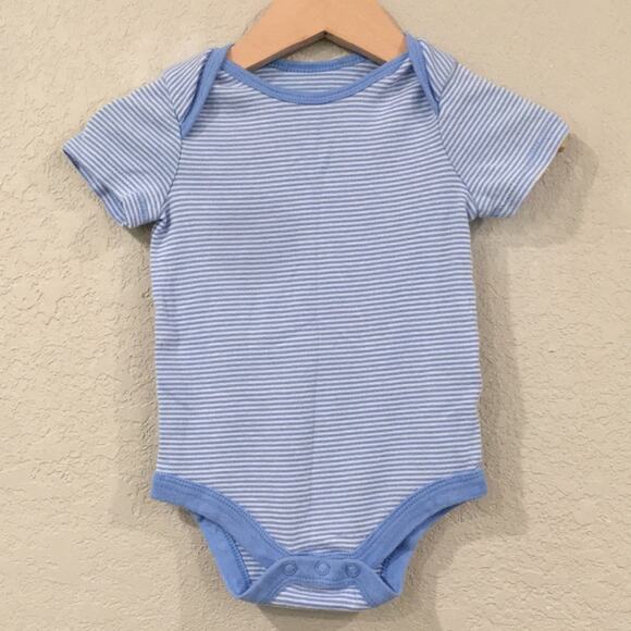 Faded Glory Baby Boy 6-9M ORGANIC Striped Bodysuit 100% Cotton Minimalist Unisex - Picture 1 of 7